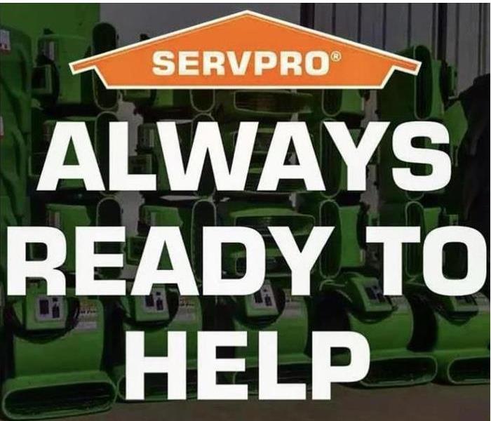 SERVPRO logo above words "Always ready to help."